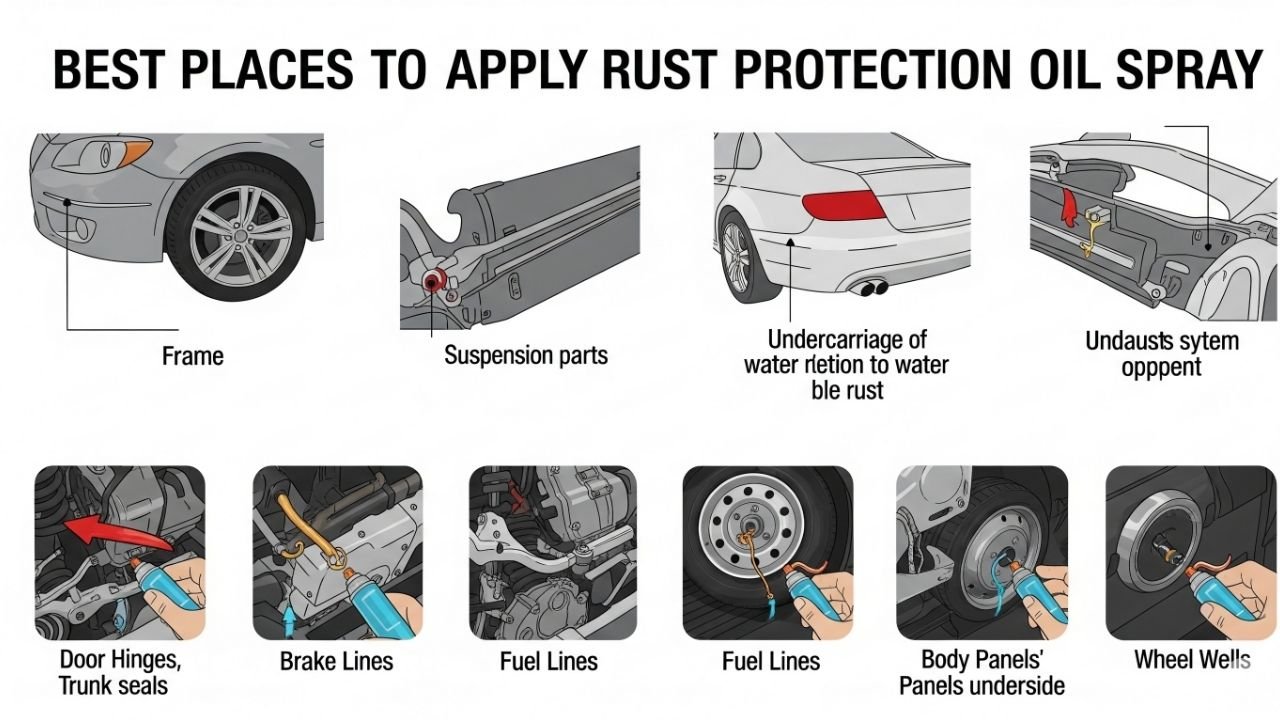 Rust Protection Oil Spray for Cars 3 Best Places to Apply Rust Protection Oil Spray