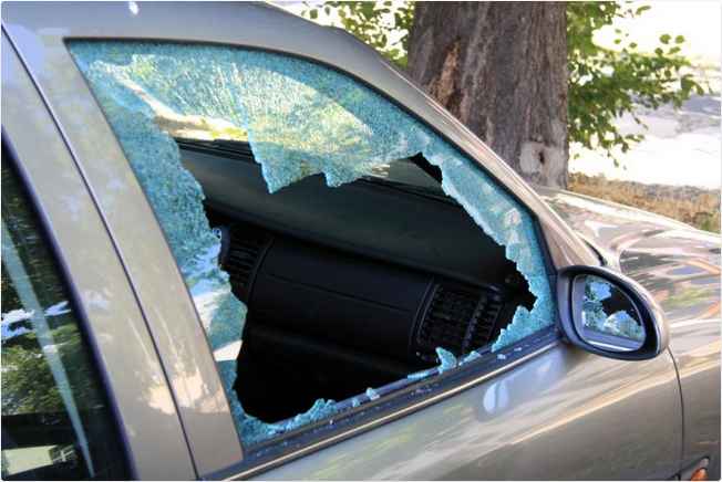 A broken window car