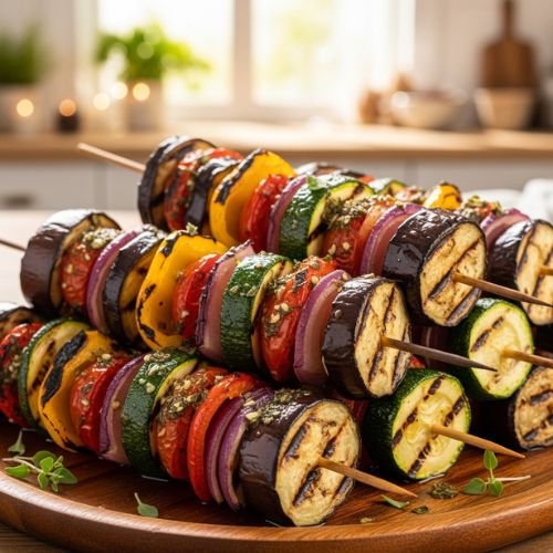 10 Tasty Plant-Based Camping Recipes for Life on the Road 5 Grilled Ratatouille Veggie Kebabs
