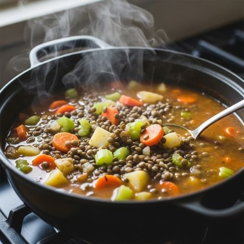 10 Tasty Plant-Based Camping Recipes for Life on the Road 4 One Pot Lentil Veggie Soup