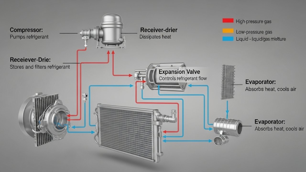 Car Air Conditioning System Components and Their Functions 1 Car Air Conditioning System Components and Their Functions
