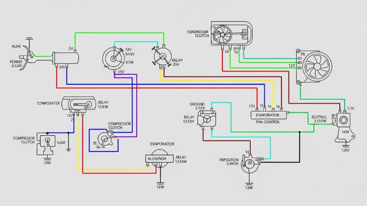 Car Air Conditioning System Wiring Diagram 1 Car Air Conditioning System Wiring Diagram