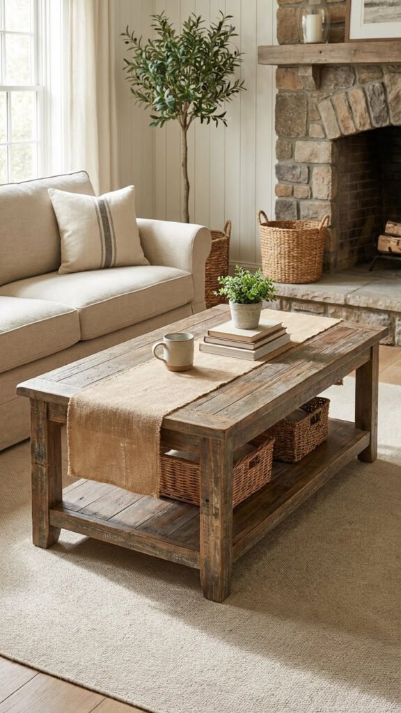Farmhouse Wooden Coffee Table