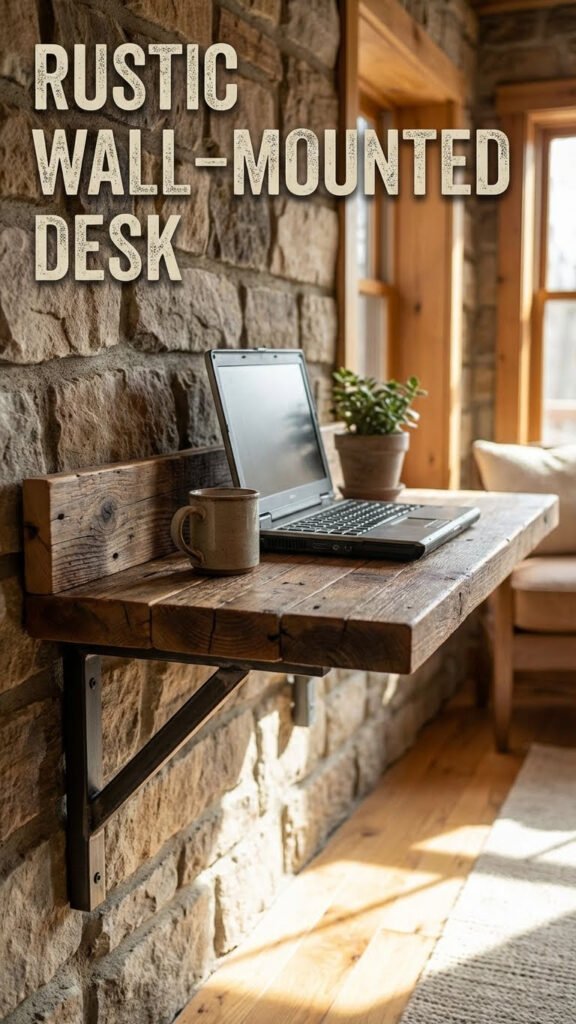 Rustic Wall-Mounted Desk
