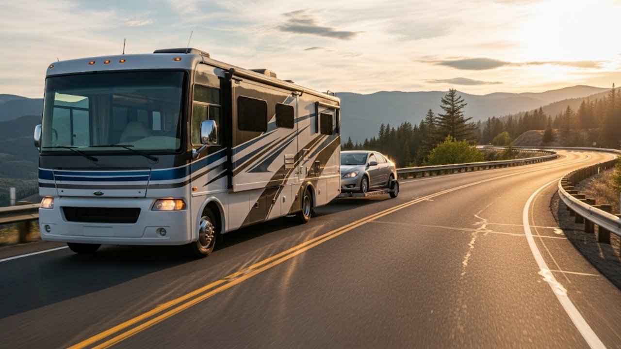 Towing a Car with a Motorhome: The Ultimate Guide 1 Towing a Car with a Motorhome The Ultimate Guide