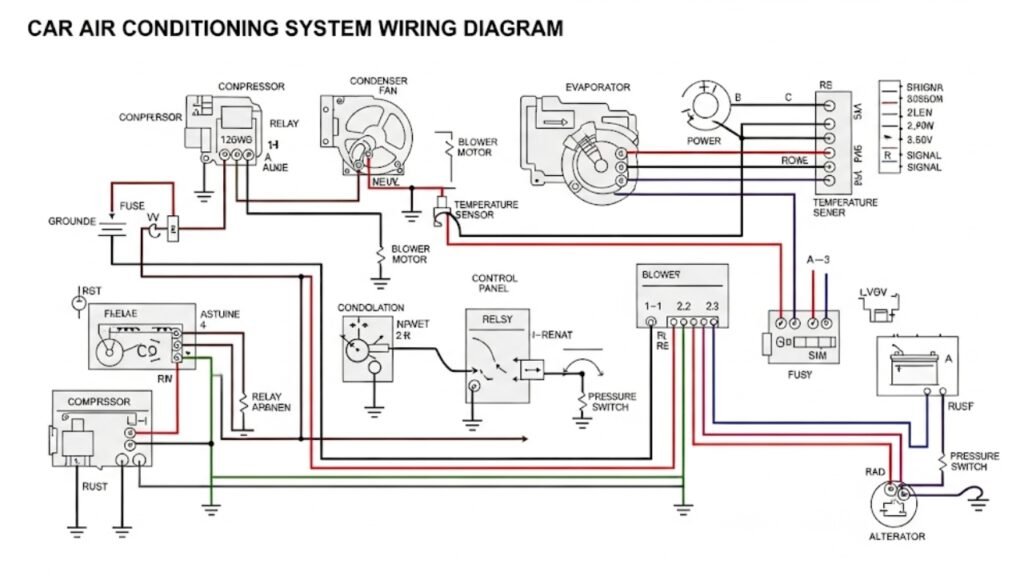 Car Air Conditioning System Wiring Diagram