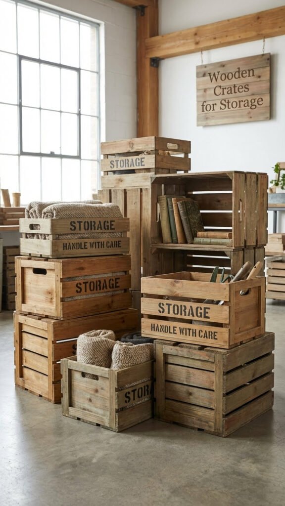 Wooden Crates for Storage
