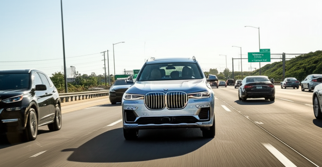 Generate a high-quality, relevant image prompt for an article about: BMW X7 On Road Price India: Top