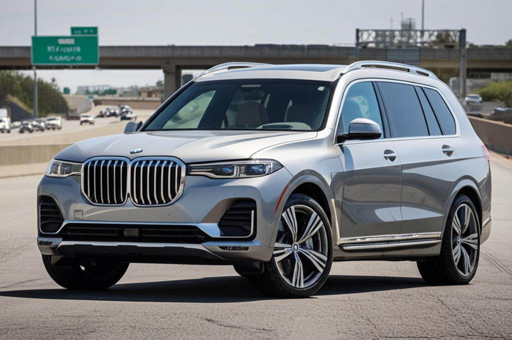 Generate a high-quality, relevant image prompt for an article about: BMW X7 Price Delhi: 6 Features