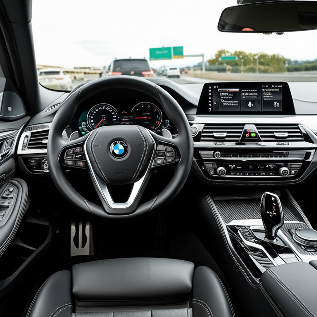 Generate a high-quality, relevant image prompt for an article about: BMW Car Price in Hyderabad: 6 S