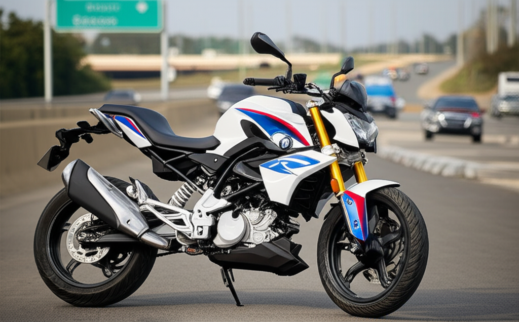 Generate a high-quality, relevant image prompt for an article about: BMW G310R Price Hyderabad: 6 Be