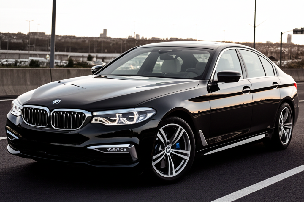 Generate a high-quality, relevant image prompt for an article about: BMW Car Black Colour Price: 7 F
