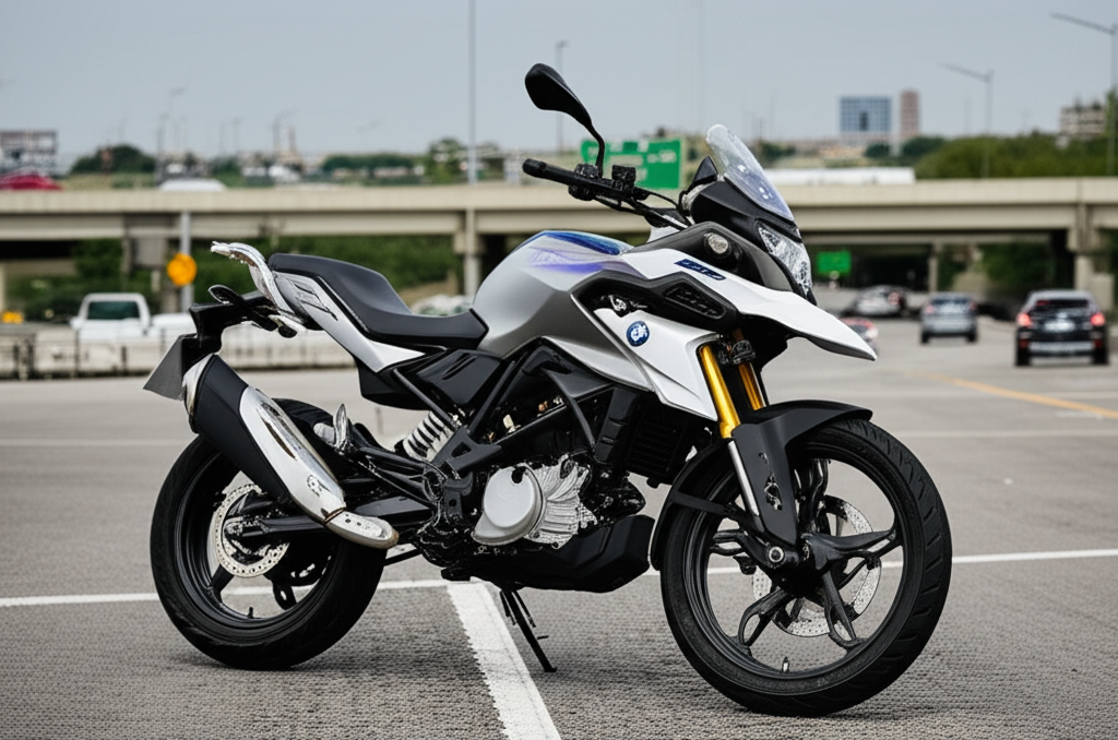 Generate a high-quality, relevant image prompt for an article about: BMW 310 GS Price Kerala: 7 Insi