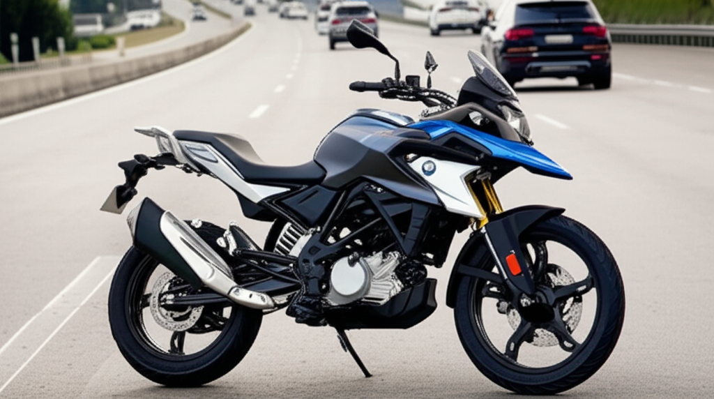 Generate a high-quality, relevant image prompt for an article about: BMW 310 GS Price Kerala: 7 Insi