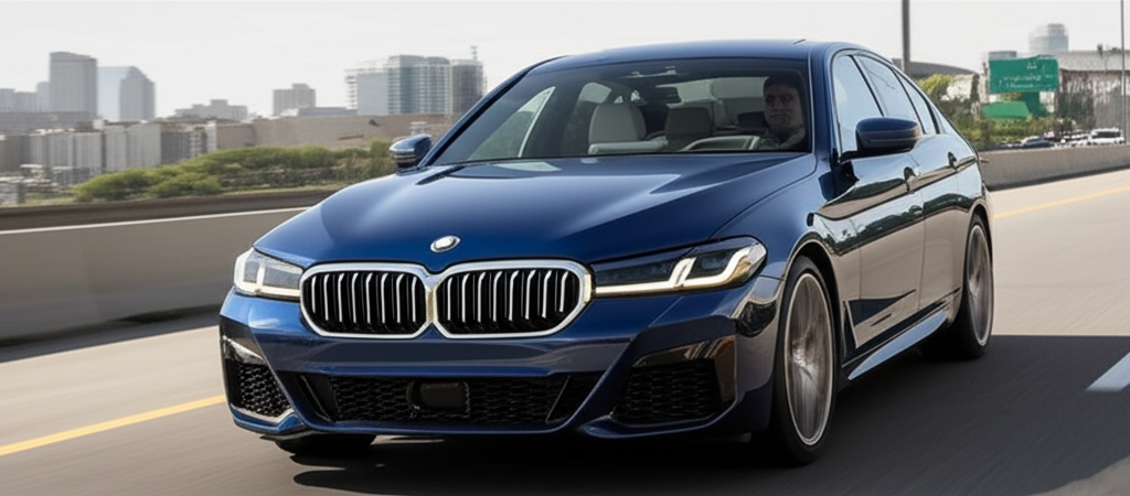 Generate a high-quality, relevant image prompt for an article about: BMW 5 Series Competitors: 7 Com