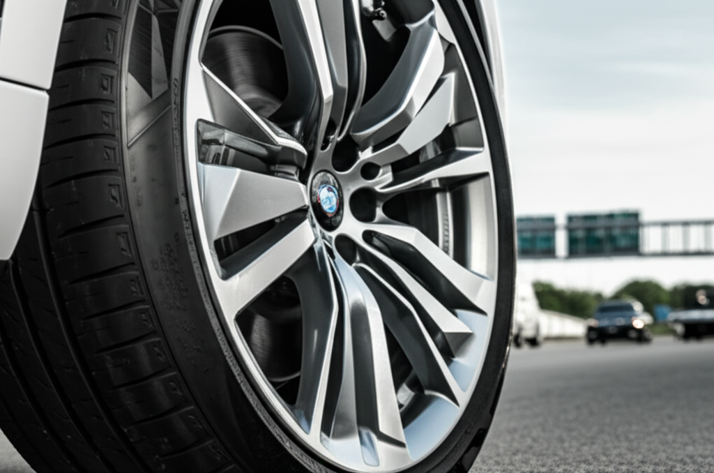 BMW X7 Tyre Size: 6 Bold Facts 3 Generate a high-quality, relevant image prompt for an article about: BMW X7 Tyre Size: 6 Bold Facts