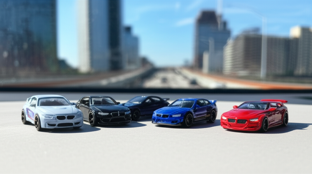Generate a high-quality, relevant image prompt for an article about: Hot Wheels BMW Set: 6 Amazing D