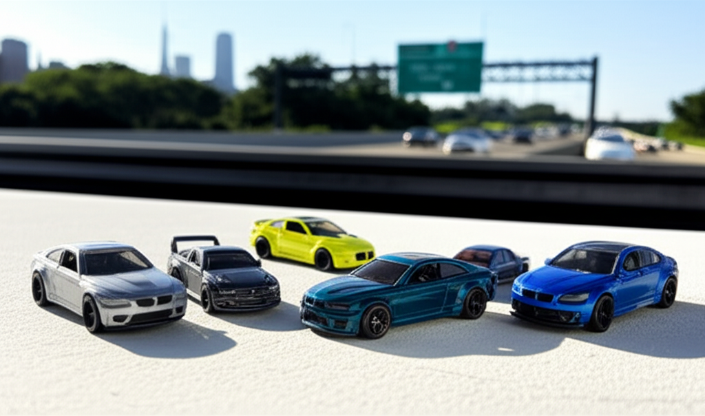 Generate a high-quality, relevant image prompt for an article about: Hot Wheels BMW Set: 6 Amazing D
