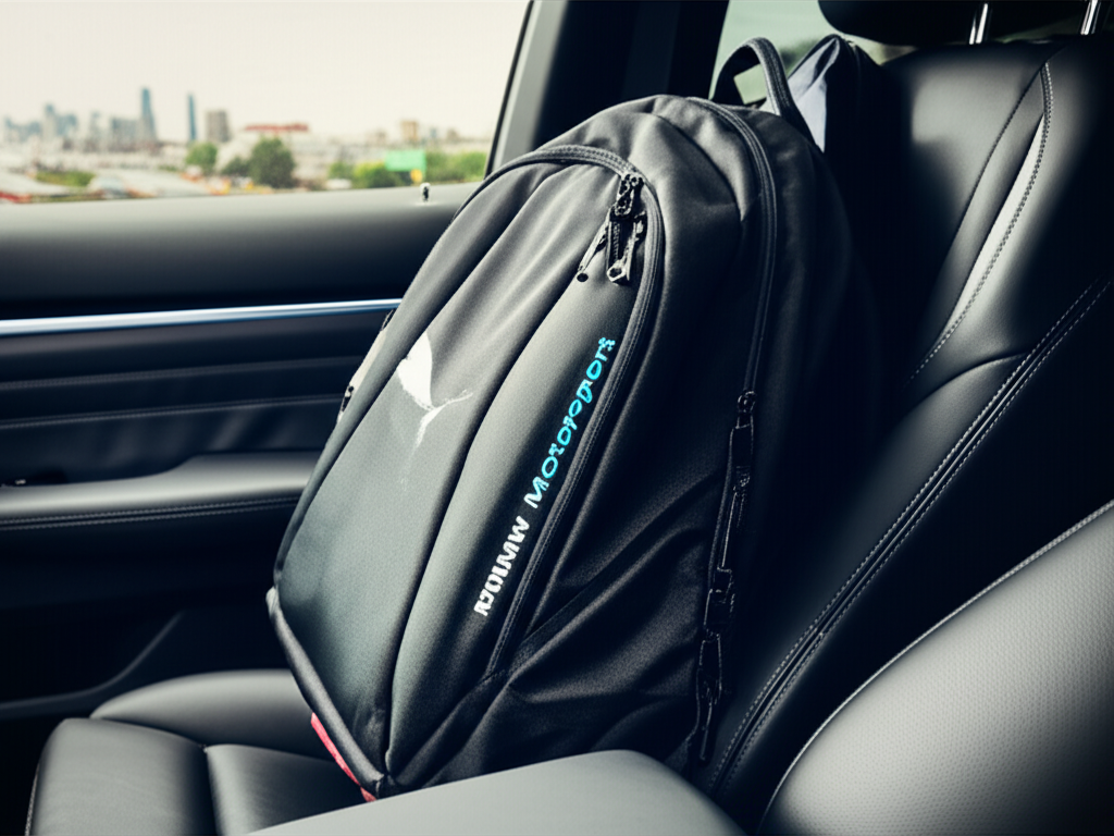 Generate a high-quality, relevant image prompt for an article about: Puma BMW Motorsport Backpack: 6