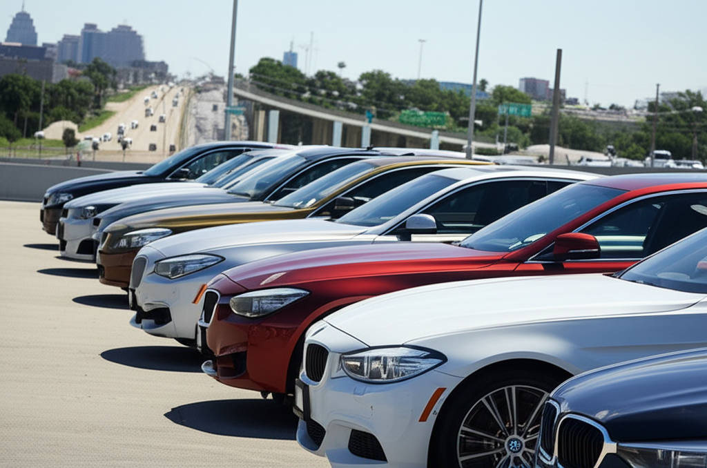 Generate a high-quality, relevant image prompt for an article about: Used BMW In Ahmedabad: 7 Bold D