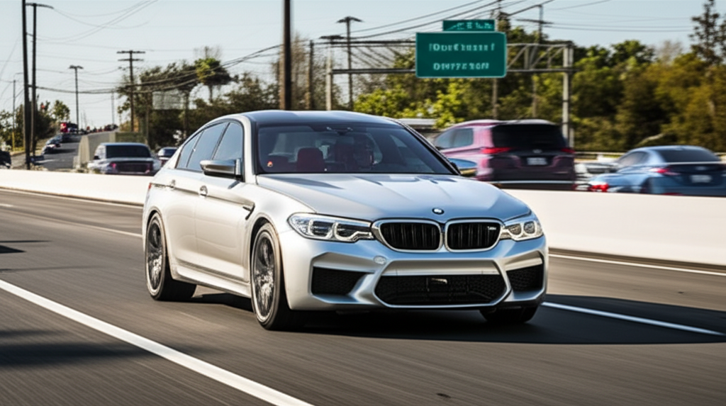 Generate a high-quality, relevant image prompt for an article about: BMW M5 On Road Price Delhi: 7 D