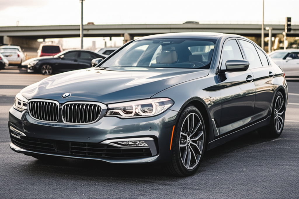 Generate a high-quality, relevant image prompt for an article about: Pre Owned BMW Cars in Chennai: