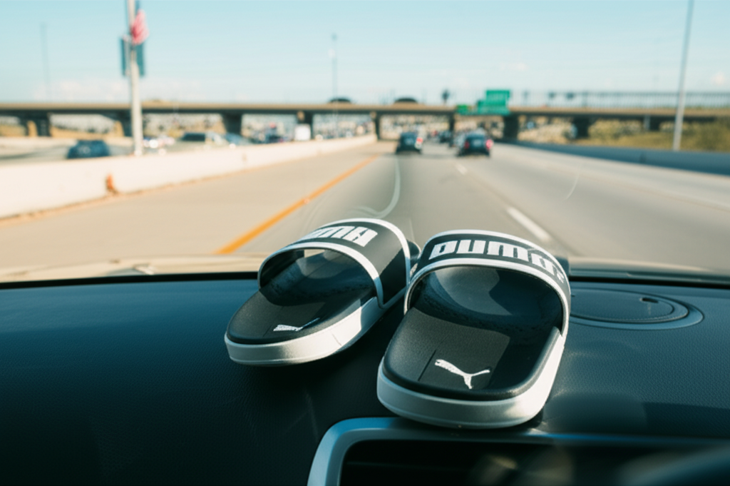 Generate a high-quality, relevant image prompt for an article about: Puma BMW Leadcat Slides: 5 Must