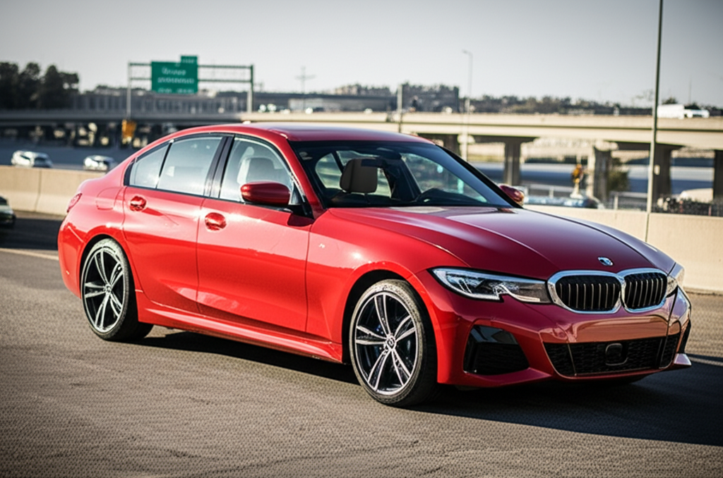 Red BMW 3 Series: 5 Stunning Deals 2 Generate a high-quality, relevant image prompt for an article about: Red BMW 3 Series: 5 Stunning De