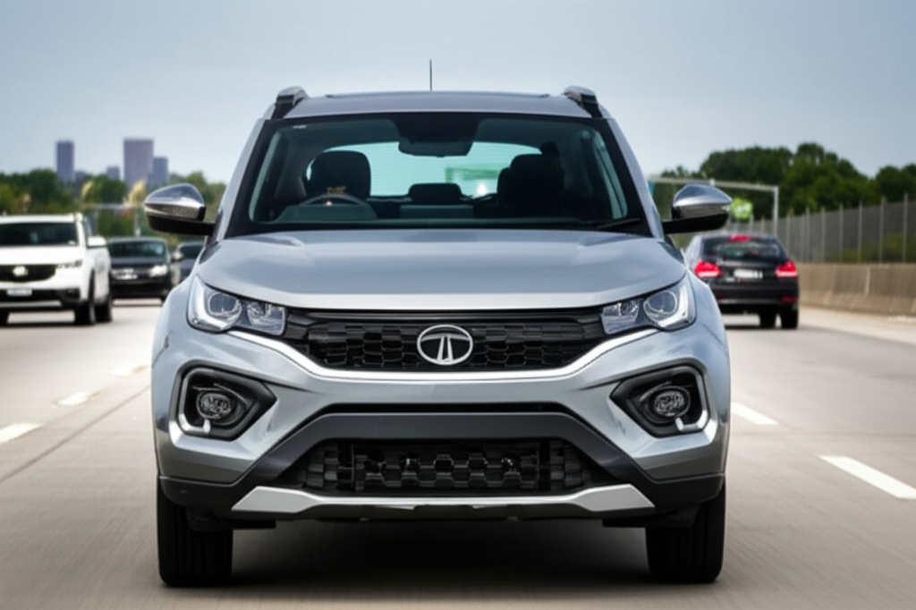 Generate a high-quality, relevant image prompt for an article about: Tata Nexon Front Bumper: 6 Deal