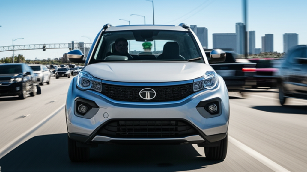 Generate a high-quality, relevant image prompt for an article about: Tata Nexon Front Bumper: 6 Deal