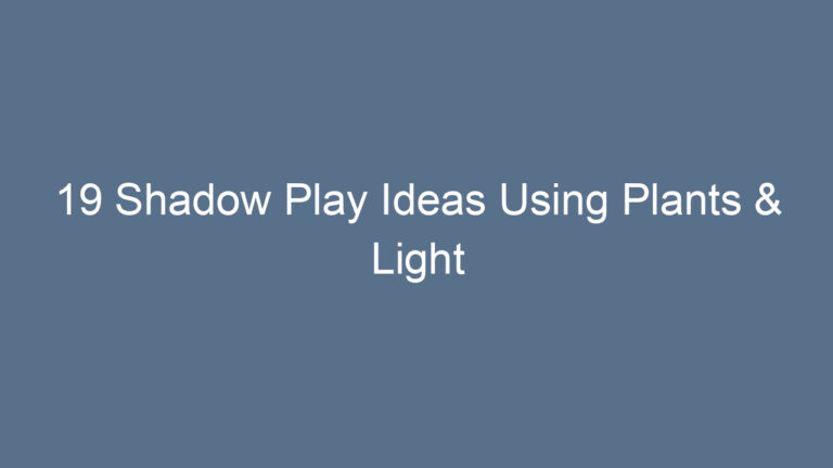 19 Shadow Play Ideas Using Plants & Light