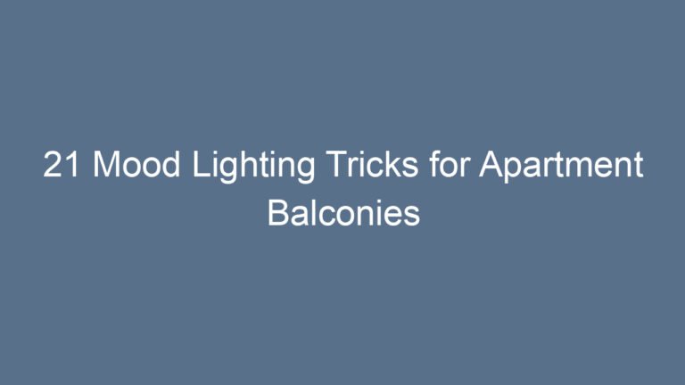 21 Mood Lighting Tricks for Apartment Balconies