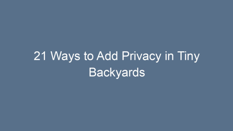 21 Ways to Add Privacy in Tiny Backyards
