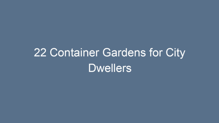 22 Container Gardens for City Dwellers