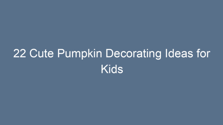 22 Cute Pumpkin Decorating Ideas for Kids