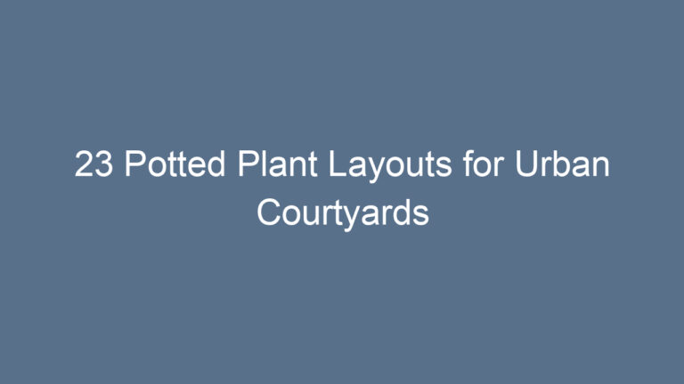 23 Potted Plant Layouts for Urban Courtyards