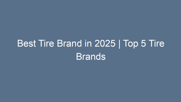 Best Tire Brand in 2025 | Top 5 Tire Brands Review!