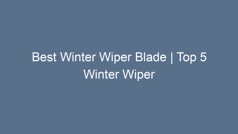 Best Winter Wiper Blade | Top 5 Winter Wiper Blades Review