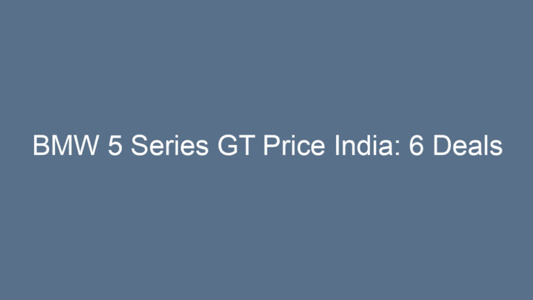 BMW 5 Series GT Price India: 6 Deals
