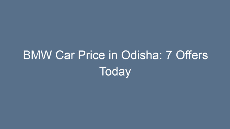 BMW Car Price in Odisha: 7 Offers Today
