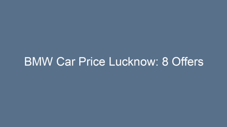 BMW Car Price Lucknow: 8 Offers
