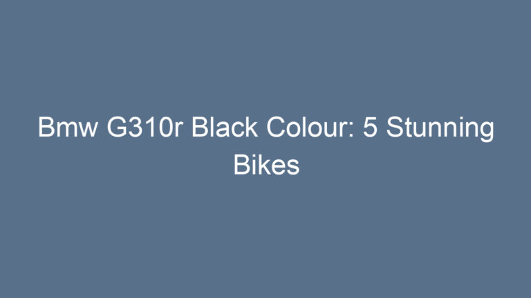 Bmw G310r Black Colour: 5 Stunning Bikes