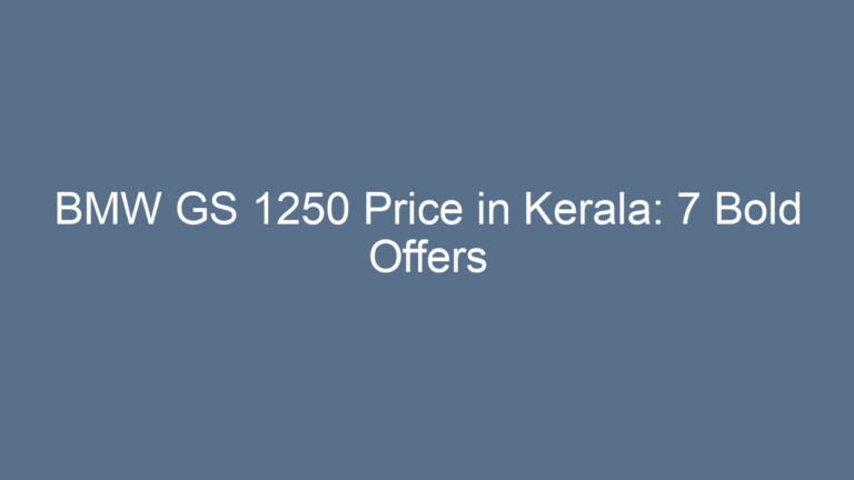 BMW GS 1250 Price in Kerala: 7 Bold Offers