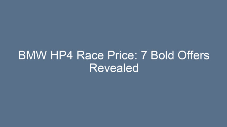 BMW HP4 Race Price: 7 Bold Offers Revealed