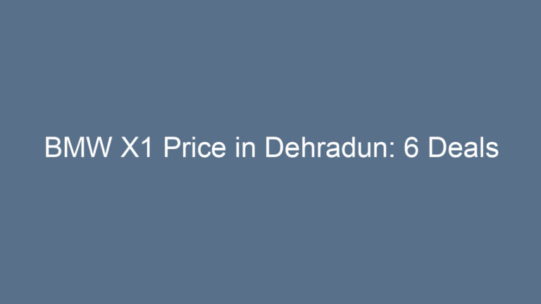 BMW X1 Price in Dehradun: 6 Deals