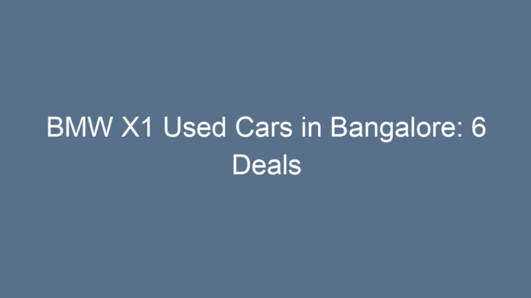 BMW X1 Used Cars in Bangalore: 6 Deals