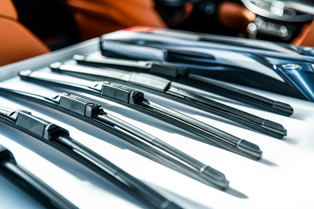 Generate a high-quality, relevant image prompt for an article about: 10 Car Wiper Blades Price Compa