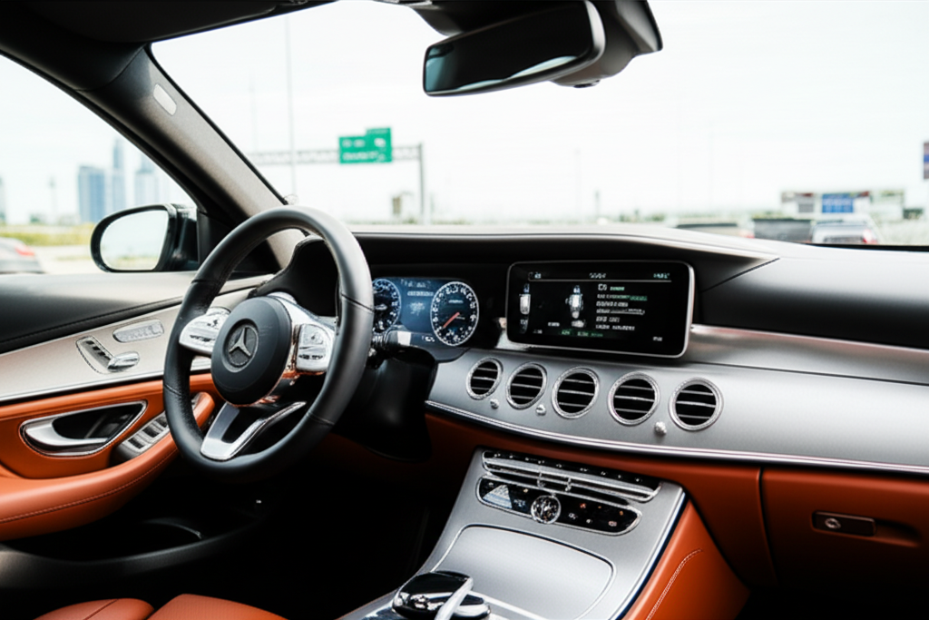 Generate a high-quality, relevant image prompt for an article about: Top 10 Car Windshield Repair Ne