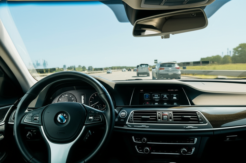 3M Anti Glare Film for Car Windshield – 7 Benefits 2 Generate a high-quality, relevant image prompt for an article about: 3M Anti Glare Film for Car Wind