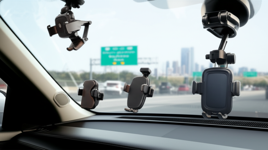 Generate a high-quality, relevant image prompt for an article about: 5 Reliable Car Mobile Holder Wi